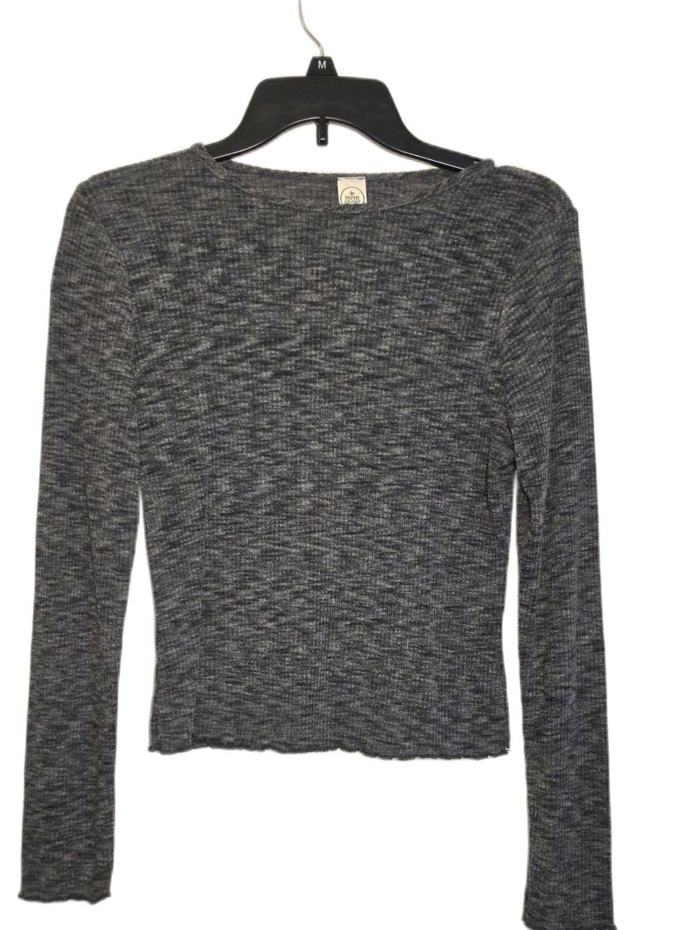 Paper Crane Waffle Knit Long Sleeve Top - Charcoal